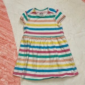 Colorful Striped Kids Dress with Shorts